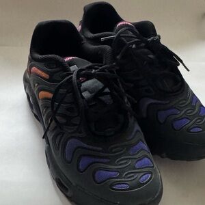 Nike Black TN Plus Sneaker with Purple & Orange Accents